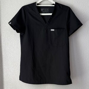 FIGS Catarina One Pocket Scrub Top Black XXSmall